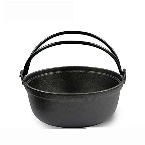 Japanbargain 1804, Japanese Style Cast Iron Shabu Shabu Hot Pot Sukiyaki Nabe With Wooden Lid And Hot Pad, 8.25 Inches Diameter #TOP3