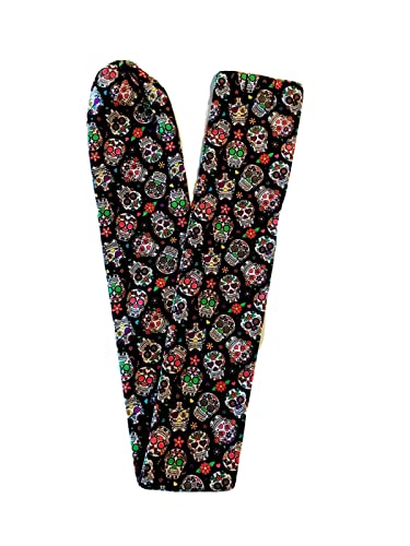 Stethoscope Covers Handmade Variety Patterns Colors 100% Cotton Scrunchie (Small Skulls)