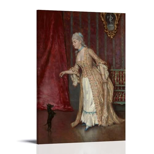 Figure debout de femme Alfred Stevens impression murale costume d'époque