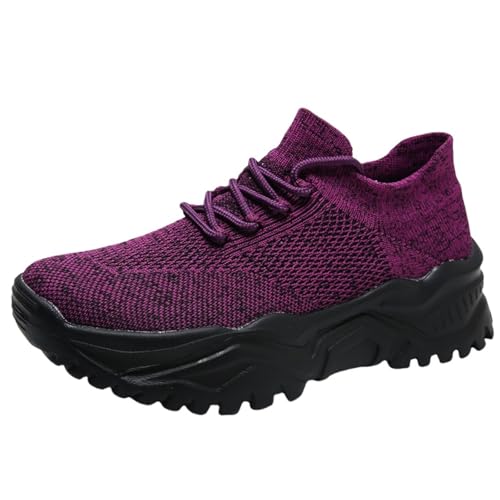 Zapatillas de deporte para mujer, color negro, ortopédicas, transpirables, de malla, de un solo color, suela gruesa, zapatos de verano, antideslizantes, cómodos, suaves, cómodos, para entrenar