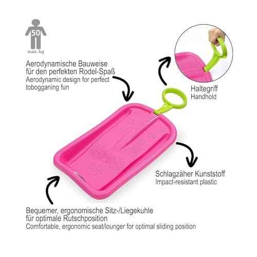 Snow Play Bob Arrow 74cm - Schlagzäher Kunststoff, Haltegriff, Maximalgewicht: 50 kg, aerodynamische Bauweise