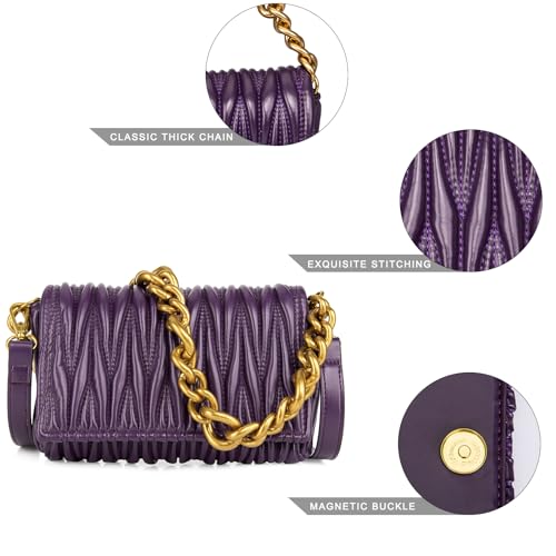 Image of Montana West Quilted Small Shoulder Bag for Women Y2K Trendy Cute Clutch Underarm Purse with 2 Removable Straps