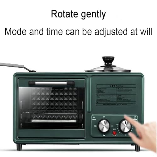 HmLotd Multifunctional Breakfast Machine, 4-in-1 Breakfast Station 1600w High Power, With Non-stick Frying Pan, Using Upper and Lower N-Section Heating for Camping or at Home - Image 2