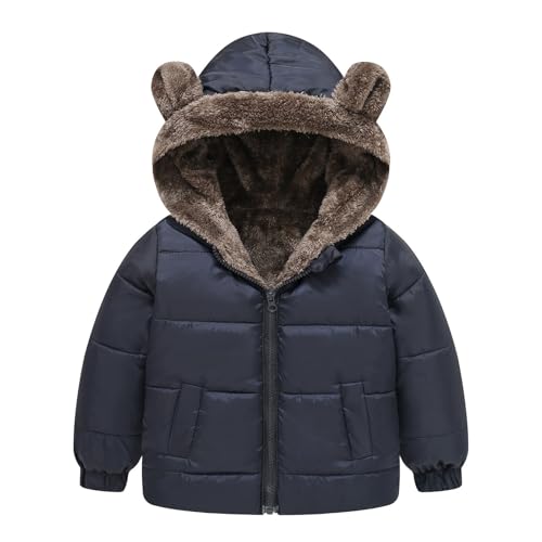 KAGAYD Boys Girls Lightweight Packable Cute Ears Hooded Puffer Jacket Kids Toddler Boys Winter Coat