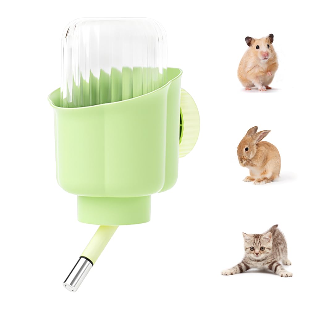 Small Animal Water Bottle, 300ml No-Drip Hanging Hamster Water Dispenser for Cat Rabbit Guniea Pigs-Small Bunnies Chinchillas
