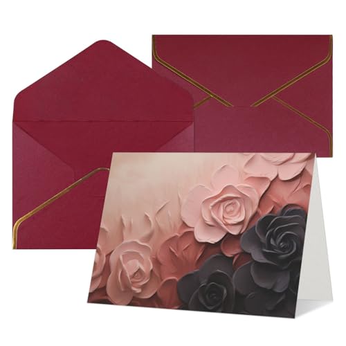 Cartes de vœux vierges pour anniversaire et mariage avec enveloppes assorties