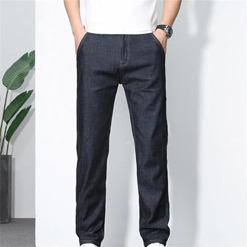 Men's Spring Fall Jeans – Thin Soft Cotton Straight Denim Pants, Business Work Casual3