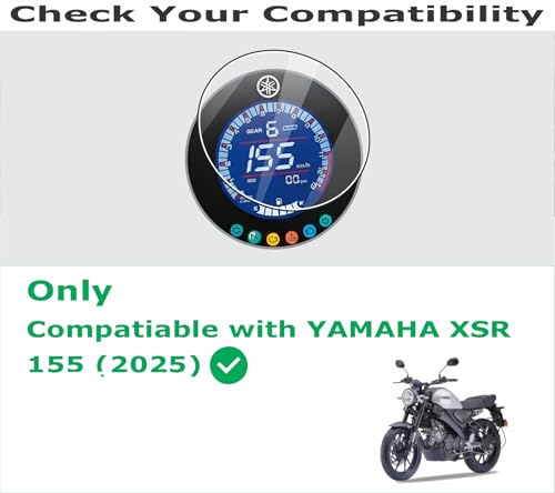 Image of OHAYO Screen Protector for Yamaha XSR 155 2025 TFT Digital Meter Display | 9H Hardness Military-Grade Tough Flexible Film | Scratch Resistant HD Clear Full Coverage | Bubble-Free Easy Install | Non-Rigid, Non-Glass Screen Guard for XSR155