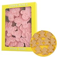 Gingerbread Man Cookie Cutters Set,10 PCS Gingerbread Man Biscut Cutters Set Plastic Christmas Cookie Cutters for DIY Chirstmas Party Decorations