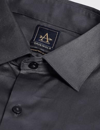 Image of Arrow Solid Slim Fit Mens Formal Shirt - 100% Cotton, Breathable & Comfortable, Full Sleeves Shirts for Men