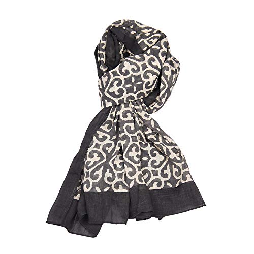 Image of AQVA Printed Cotton Scarf, Soft Scarves Stoles for Summer & Winter for Women & Girls (Size: 75 x 43 Inches)