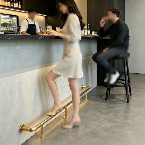 Repose-pieds de barre robuste en tube rond pour comptoir commercial chic