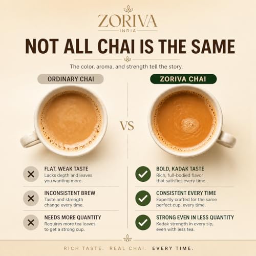 Image of ZORIVA रॉयल मसाला चाय 500 G (250g x 2) | Premium Assam CTC Tea | Strong Kadak Taste