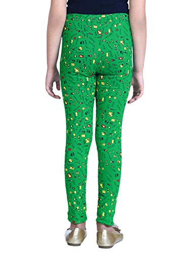 Image of Naughty Ninos Girls Green Printed Ankle-Length Legging for 2 to 12 Years