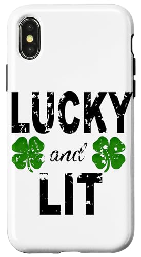 Lucky And Lit St Patricks VbN fB[X Y ACbVN[o[ X}zP[X iPhone X/XS p