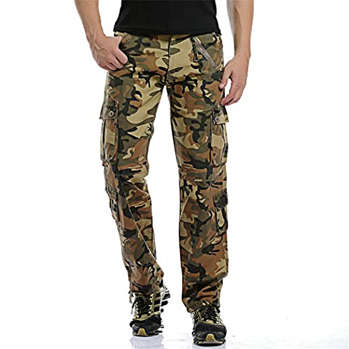 Pantalon cargo en coton de qualité supérieure style militaire vert