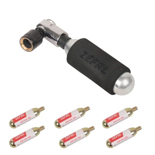 ZEFAL Pack EZ Big Shot y 7 Cartuchos de CO2 de 16g - Inflador Bicicleta y Cartuchos CO2 de Rosca Universal - Bomba de MTB y Carretera - Presta, Schrader y Dunlop - Compacta, Ligera y Rápida
