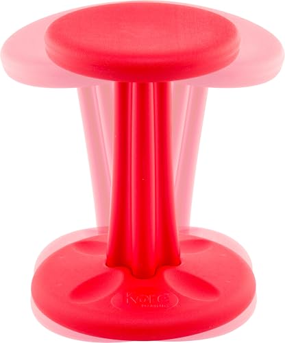 Image of Kore Junior Wobble Stool, Flexible Seating, Ages 8-9, 16in, Red | Wiggle chair for classroom and home boosts focus, improves posture, and provides an energy outlet; anti-tip base; Made in USA