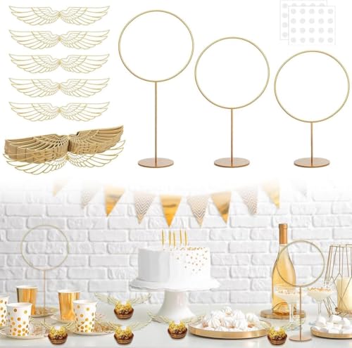 103 Pcs Wizard Party Chocolate Decoration, with 3 PCS Gold Goal Posts, 50Pcs Golden Wings Chocolate Wafer Cupcake Toppers with 50Pcs Glue Point for Birthday Wizard Theme Party Supplies