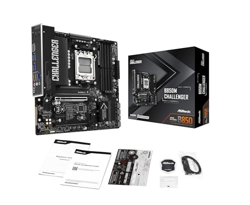 Image of ASRock B850M Challenger Socket AM5 Micro-ATX Motherboard, B850, Supports AMD Ryzen 9000 /8000 /7000 Series, DDR5 8000+(OC), PCIe 5.0, 2.5G LAN, Lightning Gaming Ports
