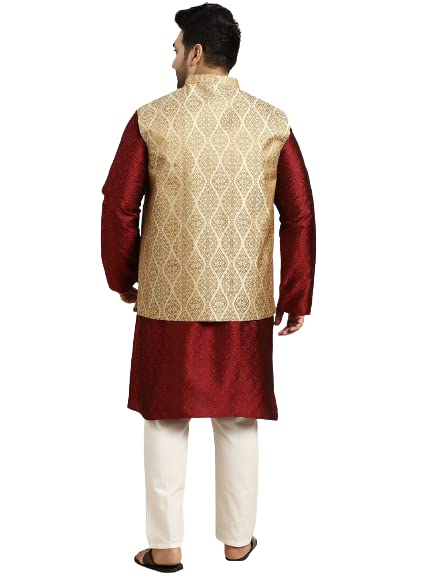 Image of SOJANYA Men Kurta Pyjama With Nehru Jacket