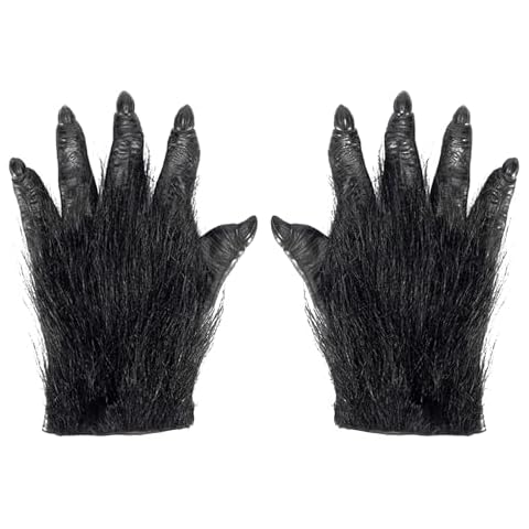BXT Adults Latex Halloween Ape Claws Animal Paws Gloves Cosplay Costume Furry Papion Gorilla Animated Handwear Mittens Cover