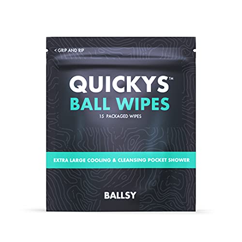 Ballsy Quickys Body Wipes – 15 Extra Large Body Cleansing Wipes – Pocket Shower Wipes w/ Aloe & Cucumber Extracts – Refreshing Bathing Wipes For Gym, Camping & Travel – Cruelty, Paraben-Free