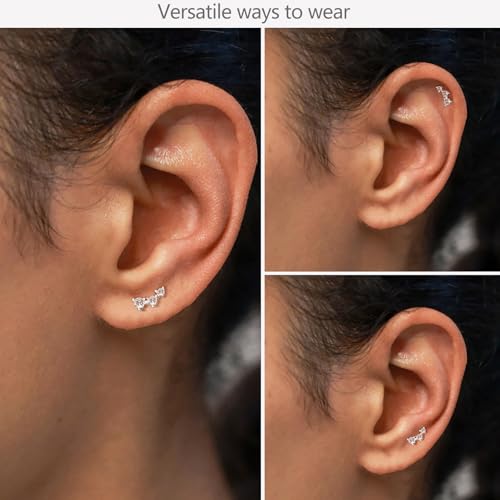 Tennis Necklace Bracelet for Women, Dainty Sterling Sliver Choker Necklace Crystal Link Bracelet Stud Earrings for Women Wedding Jewelry for Bride Jewelry Set Accessories4