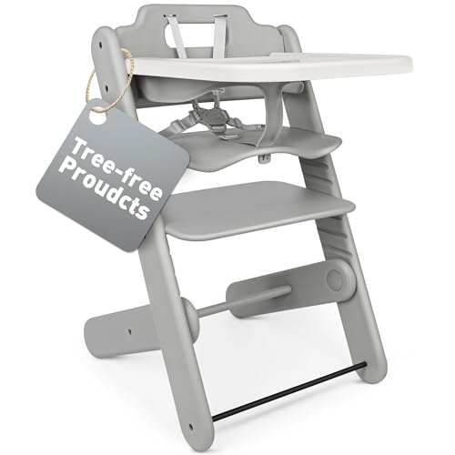 Image of High Chair - HIYAKOI Convertible Baby HighChair Set with Removable Tray, Harness and Cushion, Adjustable Highchair for Babies/Toddlers/6 Months up to 250 Lbs