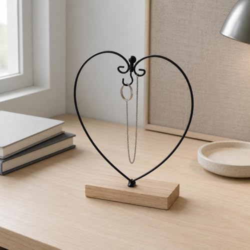 Soporte De Corazón Con Base De Madera Cuadrada Estante Hierro 8