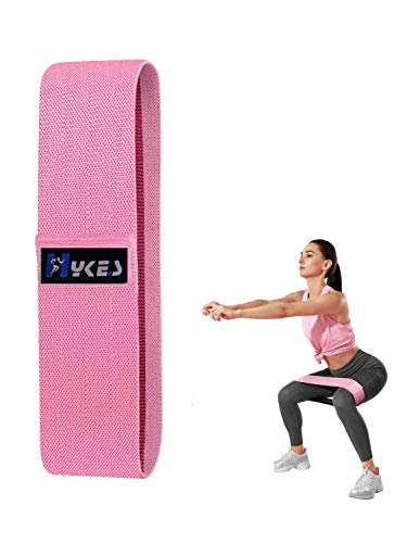 Image of Hykes Anti Slip Fabric Resistance Loop Bands for Legs Butt Squats Thighs Hips Glutes Booty Workout Yoga Pilates Exercise Fitness Band at Home Gym