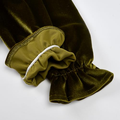 MYGBCPJS Little Girls Christmas Velvet Dress Toddler Kid Zip Flower Collar Long Sleeve Ruffle Princess Dresses A-line Skirt4