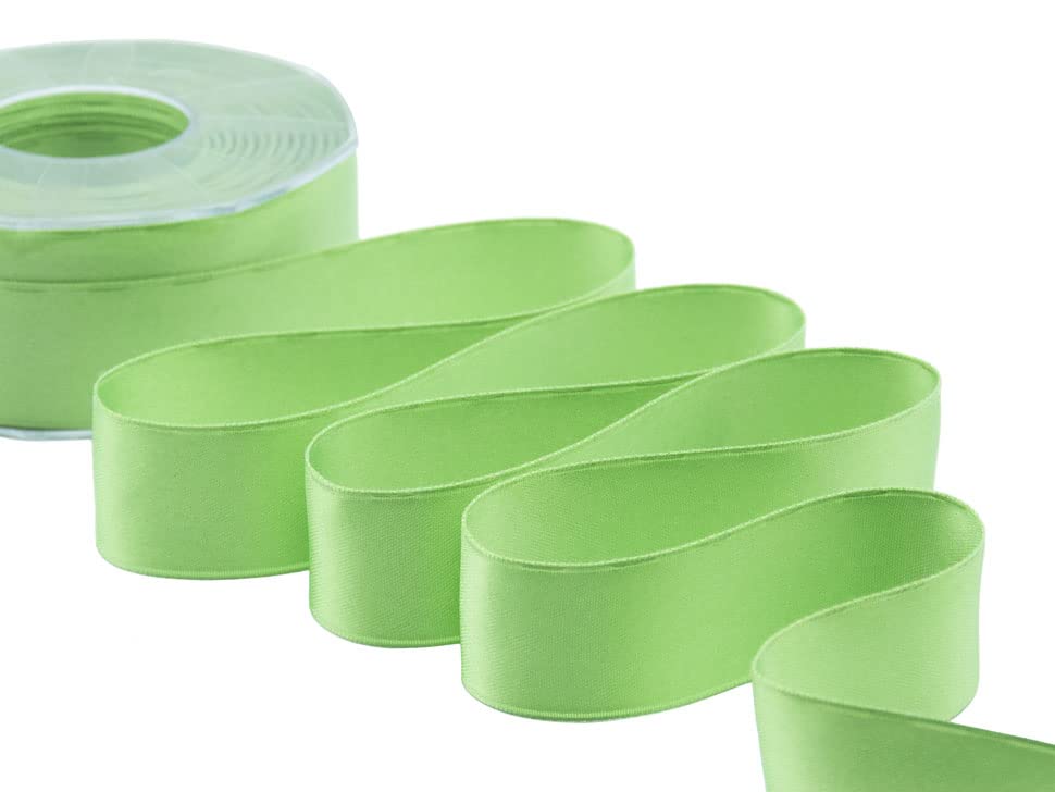 Ruban Satin Double Face Furlanis - 3 Mm X 50 M, Vert Anglais, Tissu Italien, Pour Emballage & Déco