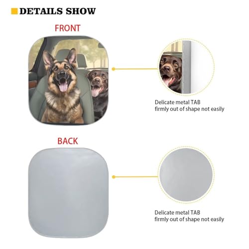 Image of Driving Dogs Car Windshield Sun Shade 2-Piece Foldable Car Windshield Sun Shade Car Sunscreen Blocks UV Rays and Keeps Vehicle Cool Universal Car Accessories Decoration