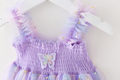 Toddler Girls Tulle Tutu Dress Rainbow Summer Tulle Sequin Dresses Size 12M-6T3