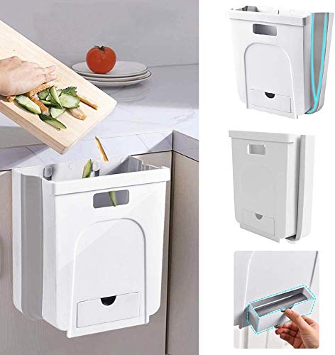 Cubo de Basura Cocina, Cubo Basura Colgante Plegable, Compartimientos, para Puerta de Armario, Coche, Oficina, Dormitorio, BañO, Sala de Estar (Lechoso)