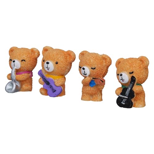 eCraftIndia Valentine Gift for Girlfriend Boyfriend| Set of 4 Cute Teddy Bears Playing Musical Instruments Decorative Showpieces| Valentine Day Gift for Husband Wife Her Him| Valentine Decoration Item 8 414 zgiVupL