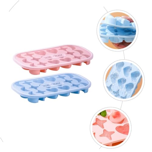 2 pcs moldes de hielo silicona con tapa diseño dibujos miniatura 6
