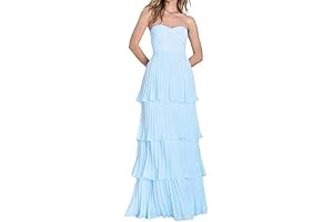 Shimmering Light Blue Prom Dress 2024: Enchanting A-Line Chiffon Splendor