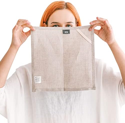 Thing Stories Wash Cloths for Your Face - Pure 100% Flax Linen Washcloths - 4-Pack 10x10-inch Linen Face Cloths - Natural Fiber Wash Clothes for Bathroom - Linen Exfoliating Face Towel for Women