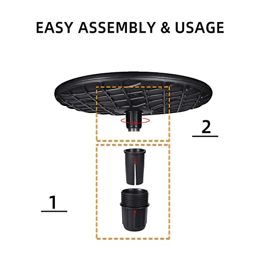 Suq I Ome 20 Inch Dia Patio Outdoor Adjustable Umbrella Table, Portable Round Table Tray With Umbrella Hole, For Beach Patio Garden #TOP3