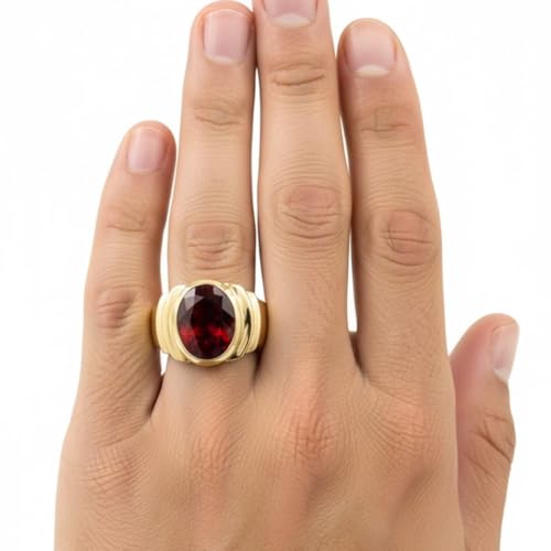 Image of 55Carat Choose Your Color Natural Birthstones 18 K Gold Plated Ring Bold Statement Jewellery Sizes 4-13
