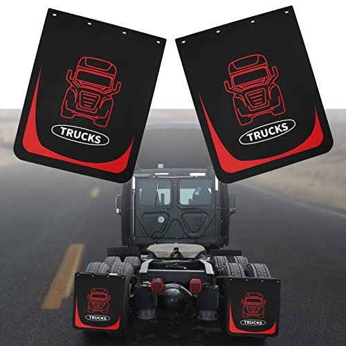 SHINJEW Mud Flaps for Semi Truck 24X30 Heavy-Duty Mud Guards Splash FlapsBlack Semi Mud Flaps for Trailer Freightliner Kenworth Peterbilt