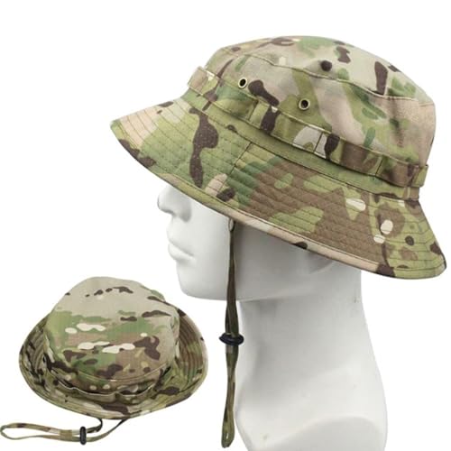 RALSPEC Camouflage Bucket Hat Bush Jungle Short Brim British Army Military Sun Cap Cadet Airsoft Camo Boonie Green Brown Camo - Image 3