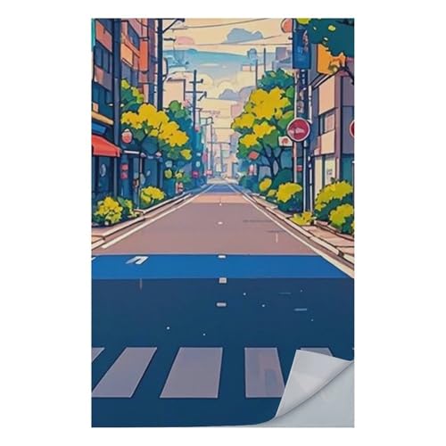 FHESDCW Japanese Streets Towel Quick Dry Ice Towels for Hot Weather Breathable Camping Towels Sweat Super Absorbent Bathroom Towel for Gym Yoga Pilates Exercise