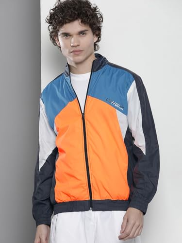Image of The Indian Garage Co Men Regular Fit Colorblocked Wind Cheater