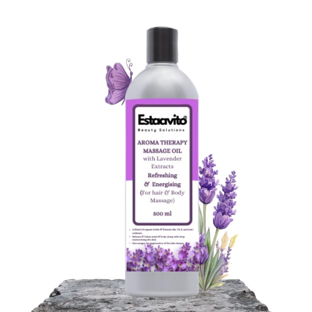 ESTAAVITO LAVENDER Massage oil 500ml for Hair and body Massage - RELAXING & CALMING Massage Oil with Vitamin E and Lavender extracts (B07QJTC3HQ) Amazon Price History, Amazon Price Tracker