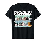My Medicine for Happiness Called Cats Every Day Kitten cat T-Shirt Small
