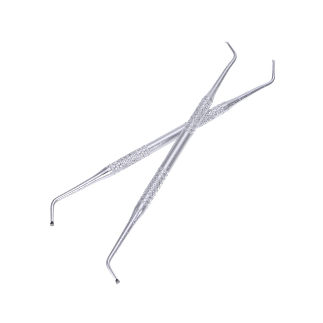 SOESFOUFU Nail Shaving Spoon Set 2pcs Cuticle Remover and Nail Pusher Stainless Steel for In-grown Toenail Treatment