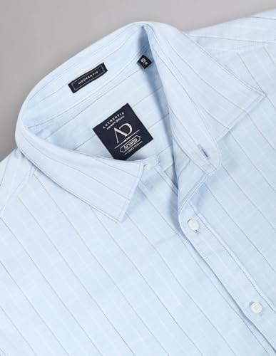 Image of AD by Arvind Vertical Stripe Pure Cotton Summer Shirt